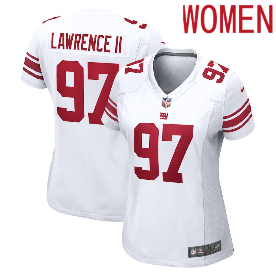 Women New York Giants #97 Dexter Lawrence II Nike White Game Player NFL Jersey->women nfl jersey->Women Jersey